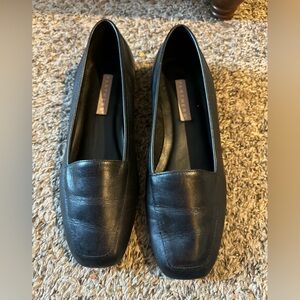 Classic Black Leather Loafers for Women